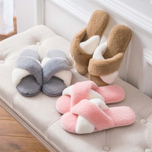 2025 New Winter Open Toe Fur Plush Cross Strap <strong>Slippers</strong> Home Indoor Anti Slip Warm for Women - Product Image 2