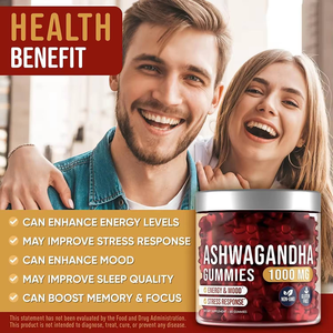 BioFlex cina produttore all'ingrosso OEM Private Label Vegan 1000mg Ashwagandha estratto di radice di integratori gommosi per gli uomini e le donne - Product Image 5