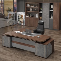 Bureau de direction moderne de luxe haut de gamme, écologique, pour usage commercial et domestique, avec panneau en bois extensible, facile à assembler (ML)