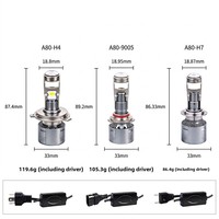 Phare LED de voiture A80 Mini Fisheye avec clignotant, haute puissance 45W 12V, H7, nouveau, 6000 Lumens, protection AA universelle pour moto