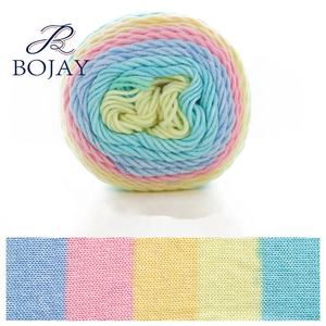 Super Soft Arcobaleno Torta di Colore del Filato, 45% Cotone e 55% Acrilico Mescolato Multicolor Crochet della torta del filato palla - Product Image 3