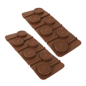6-Cavity DIY Round Spiral Swirl Shape 3D Silicone Lollipop Mold Candy Chocolate Gummy Fondant <b>Mould</b> Bakeware, Baking Tools Tray - Product Image 2