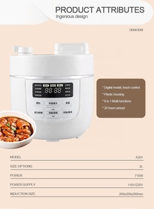 2 Lít Điều Khiển Cảm Ứng Nồi Áp Suất Điện 710W <span class=keywords><strong>LCD</strong></span> Màn Hình Hiển Thị Mini Nồi Áp Suất Điện Cho Hàn Quốc Và Nhật Bản - Product Image 2