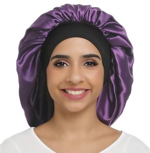 Gros Femmes Grand Satin Soyeux Large Bande Élastique Couverture De <span class=keywords><strong>Cheveux</strong></span> <span class=keywords><strong>Bonnet</strong></span> De Sommeil Cap pour <span class=keywords><strong>Cheveux</strong></span> Longs Bouclés - Product Image 3