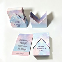 Jeu de cartes de motivation quotidiennes personnalisées, cartes d'affirmation positive sur mesure avec boîte de forme unique