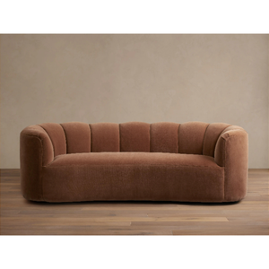 Divano in Stile Moderno per Soggiorno, in Legno Massello, con Cuscini Morbidi in Tessuto, Modulare e Personalizzabile - Product Image 1