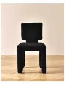 Silla de Escritorio de Terciopelo Negro de Alta Calidad para Oficina <span class=keywords><strong>y</strong></span> Sala de Estar, Estilo Moderno <span class=keywords><strong>y</strong></span> Contemporáneo, Mueble Versátil para el Hogar - Product Image 4