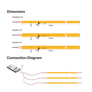 Tira de LED COB Ultra Delgada de 24V CC, 5mm, Sin Puntos, 384 LED, Alto CRI, Luz Uniforme para Proyectos Profesionales - Product Image 6