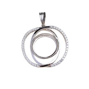 Pendentif elliptique en argent S925 avec perle, accessoires de bijouterie, forme pomme 14,1-14,3 mm, 6073 - Product Image 4