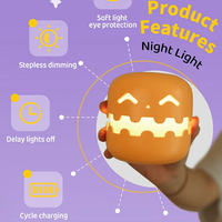 Nouveau produit Veilleuse citrouille avec logo personnalisé Lampe de lit rechargeable à Led Veilleuses mignonnes au design raffiné pour chambre d'enfants