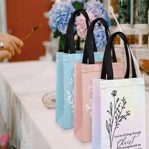 Bolsas de regalo no tejidas con versículo de la Biblia Floral medio, bolsos de bienvenida de pedido personalizado para Iglesia, <span class=keywords><strong>Semana</strong></span> <span class=keywords><strong>Santa</strong></span>/Domingo de Pascua, Material de PP - Product Image 3