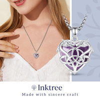 Merryshine Collier Pendentif Dragon Celtique en Laiton avec Améthyste Naturelle et Pierre de Lune, Pierre de Guérison