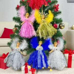 Lindo Muñeco <span class=keywords><strong>de</strong></span> Ángel Navideño <span class=keywords><strong>de</strong></span> Peluche, Adorno Colgante Hecho a Mano para Árbol <span class=keywords><strong>de</strong></span> <span class=keywords><strong>Navidad</strong></span>, Decoración Festiva para el Hogar y Fiestas, Regalo para Niños - Product Image 4