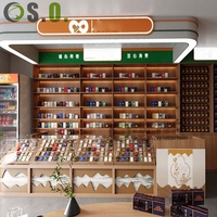 Fournisseurs professionnels de magasin de fumée Magasin de fumée personnalisé Design Décoration Magasin de tabac Présentoir en bois