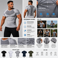 T-shirt de Performance Athlétique Original pour Homme 2026 de Haute Qualité, à Compression, Séchage Rapide, pour la Gym et l'Entraînement Physique