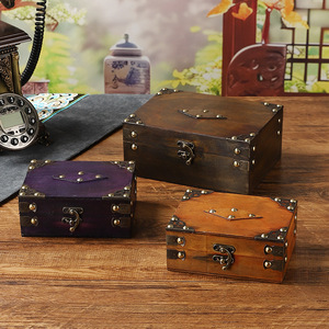 Wooden <b>Storage</b> <b>Box</b> With Lid Flip Opening Solid Color Decorative Organizer For Desktop Cosmetics Stationery Miscellaneous Items - Product Image 4