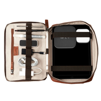 Funda de Piel Sintética para Portátil con Correas Elásticas y Múltiples Compartimentos - Bolsa Organizadora Multifuncional para Portátil - Solo Funda