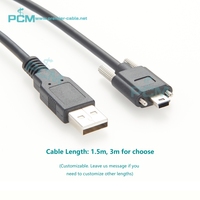 Cable de bloqueo de tornillo miniUSB para cámara industrial, cable USB para cámara mini-b de visión artificial a mini-b
