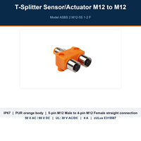 Connecteur/Actionneur Splitter T M12-5S 1-2 F M12 ASBS 2 Lumberg authentique, IP67, 5 broches mâle vers 2x4 broches femelle, PUR Orange, en stock, livraison 48H