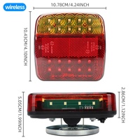 Feux arrière LED sans fil carrés pour camions, feux de bordure LED pour camions, feux d'avertissement, normes européennes et américaines, feux arrière de voiture