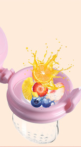 Sucette de dentition pour bébé en <span class=keywords><strong>silicone</strong></span>, distributeur de fruits frais, motif dessin animé, à débit variable avec poignée - Product Image 5