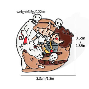 Miyazaki Hayao Anime Mononoke Hime Badge Studio Ghibli Prikte Emaille Pinnen Weg - Product Image 2