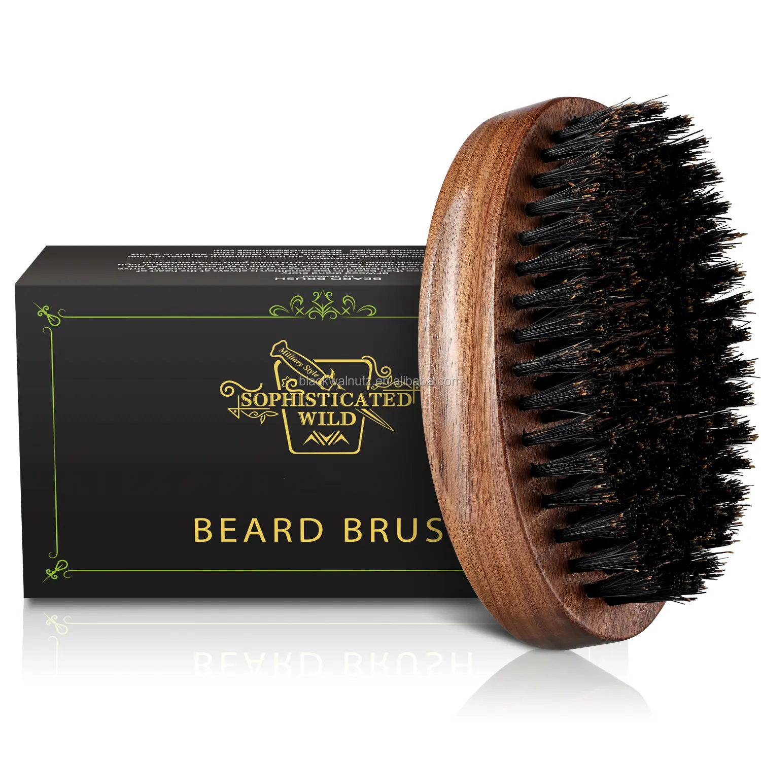 High Quality Nature Retro Color Custom Logo 360 Wave Brush Men Wooden Boar Bristle Beard Brush