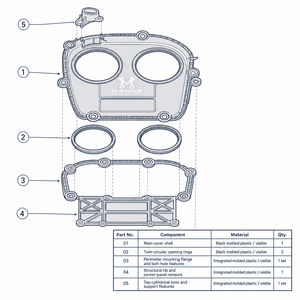 ฝาครอบโซ่ไทม์มิ่งเครื่องยนต์ MANER รุ่น 06G103269B สำหรับ Audi A5 Q5 A3 VW Tiguan Golf MK7 อะไหล่ทดแทนเครื่องยนต์ รับประกัน 18 เดือน - Product Image 5
