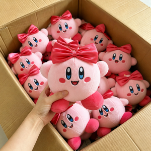 Venta al por mayor directa de fábrica: Peluche suave de <span class=keywords><strong>Kirby</strong></span> rosa de 8 pulgadas, juguete de peluche con relleno de algodón PP, premio para máquina de garras, OEM ODM - Product Image 1