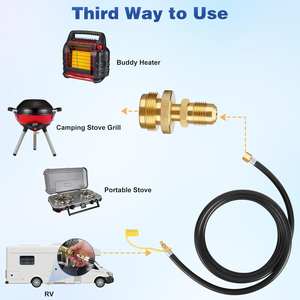 <span class=keywords><strong>Tuyau</strong></span> basse pression à connexion rapide Propane pour convertisseur de gril à <span class=keywords><strong>gaz</strong></span> 1 LB bouteille jetable adaptateur 1/4 pouces - Product Image 4