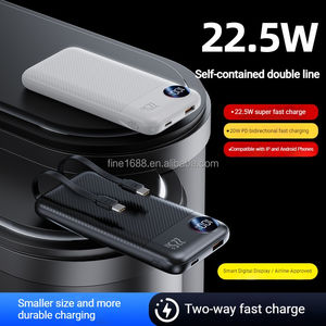 OEM/<span class=keywords><strong>DOM</strong></span> Nouveau modèle PD22.5W Charge rapide 10000mAh avec charge rapide intégrée Double ligne Affichage numérique LED Banque d'alimentation mobile - Product Image 6