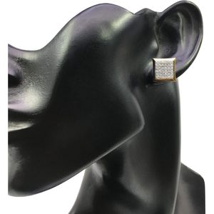 Pendientes de Diamantes Ornaatis en Oro Amarillo de 10K, Corte Princesa, 0.27 Cttw, Color G-I, Claridad P2, Engaste de Garras, para Uso Diario Femenino - Product Image 4