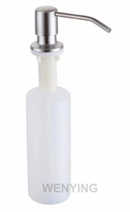 Distributeur de <span class=keywords><strong>savon</strong></span> moussant en verre blanc moderne et élégant, monotrou, à poser sur évier de cuisine, avec <span class=keywords><strong>savon</strong></span> inclus - Product Image 2