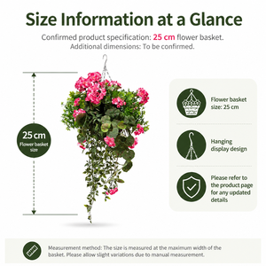 Cesta Colgante con <span class=keywords><strong>Geranios</strong></span> Artificiales Blancos, Arreglo Floral con Hojas Verdes Largas, Decoración Ecológica para Balcón, Jardín, Hotel - Product Image 6
