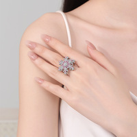 Nouvel Arrivage – Bague en Cuivre Luxe Haut de Gamme Motif Flocon de Neige, Best-Seller – Bague Rotative Élégante pour l'Index pour Femme