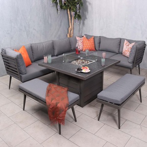 AJUNION mobilier d'extérieur <span class=keywords><strong>de</strong></span> luxe en <span class=keywords><strong>aluminium</strong></span> canapé d'angle <span class=keywords><strong>8</strong></span> <span class=keywords><strong>places</strong></span> ensemble <span class=keywords><strong>de</strong></span> <span class=keywords><strong>salon</strong></span> meubles <span class=keywords><strong>de</strong></span> <span class=keywords><strong>jardin</strong></span> avec table <span class=keywords><strong>de</strong></span> foyer - Product Image 1
