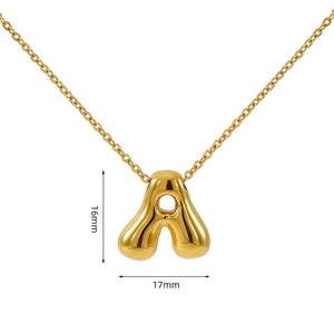 Collar con Colgante de Letra Inicial Personalizada, Chapado en <span class=keywords><strong>Oro</strong></span> de 18K, Acero Inoxidable 316L, Resistente al Agua, Sin Deslustre - Product Image 6