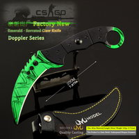 Couteaux Karambit tactiques CSGO 20CM entièrement métalliques avec étui en cuir, articles de collection pour le gaming et modèle d'exposition