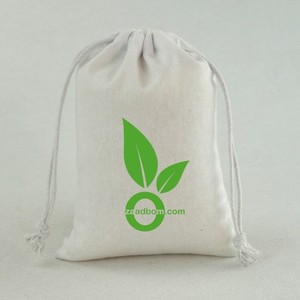 Customized Drawstring Food Storage Pouch 100% Organic Cotton <b>Fabric</b> Reusable Small Packaging <b>Bag</b> with Personalized Logo Print - Product Image 2