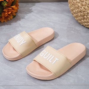 Happyslide diseñador personalizado <span class=keywords><strong>piel</strong></span> rosa Slider diapositivas nueva llegada bajo MOQ goma mujer Hotel casa zapatilla <span class=keywords><strong>sandalias</strong></span> hombres señoras - Product Image 3