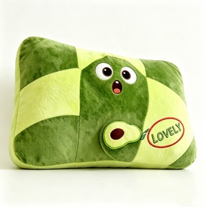 Customize Food-Themed Avocado <b>Cushion</b> with Applique Soft <b>Rectangular</b> Avocado Plush Pillow for Room Decor - Product Image 1