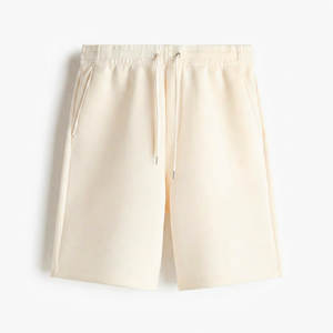 Men's Solid Color 100% Cotton Woven <b>Mid</b> Waist Drawstring Bermuda Shorts Casual Style - Product Image 1