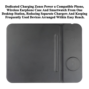 <span class=keywords><strong>Tapis</strong></span> de <span class=keywords><strong>souris</strong></span> multifonctionnel 3 en 1 en cuir PU avec logo personnalisé, chargeur <span class=keywords><strong>sans</strong></span> <span class=keywords><strong>fil</strong></span> magnétique 15W pour la maison, le bureau et l'espace de travail - Product Image 2