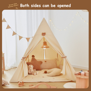 Tienda de campaña <span class=keywords><strong>tipi</strong></span> india beige de algodón para niños, estilo deportivo, para juegos en casa e interiores - Product Image 3