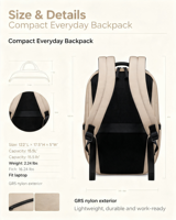 16 Inch Laptop Backpack GRS Certified Nylon 15.5L Travel Backpack with Trolley Strap for Work Commute OEM ODM