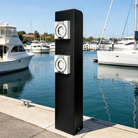 Prise extérieure Marina Power Pedestal IP66 étanche en acier inoxydable 304/316 avec mesure intelligente pour camping-car, camping, yacht, quai, CE RoHS