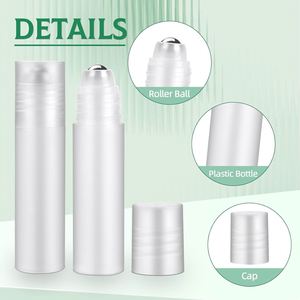 Wholesale 10ml 15ml 20ml 30ml Frosted Matte UV Printed Empty Essential Oil Perfume White PP Roll-On Bottle <b>Metal</b> <b>Roller</b> Ball - Product Image 3