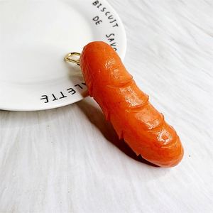 Porte-clés miniature réaliste en PVC, modèle de simulation alimentaire créatif et mignon, poulet frit, saucisse, frites, cadeau - Product Image 6
