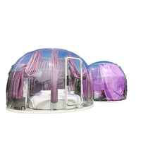 Nouvelle Tente Igloo de Restaurant Mobile d'Extérieur, Dôme Géodésique Transparent en Polycarbonate Clair pour Usage en Complexe Hôtelier Direct