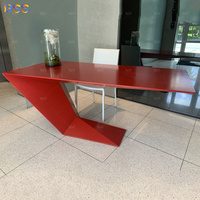 Tavolo da ufficio aziendale rosso italia tavolo Manager dipendenti elegante moderno Corian Design scrivania da ufficio